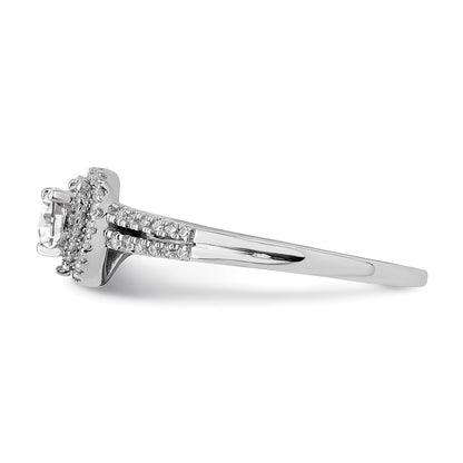 14K White Gold Real Diamond Engagement Ring