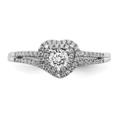 14K White Gold Real Diamond Engagement Ring
