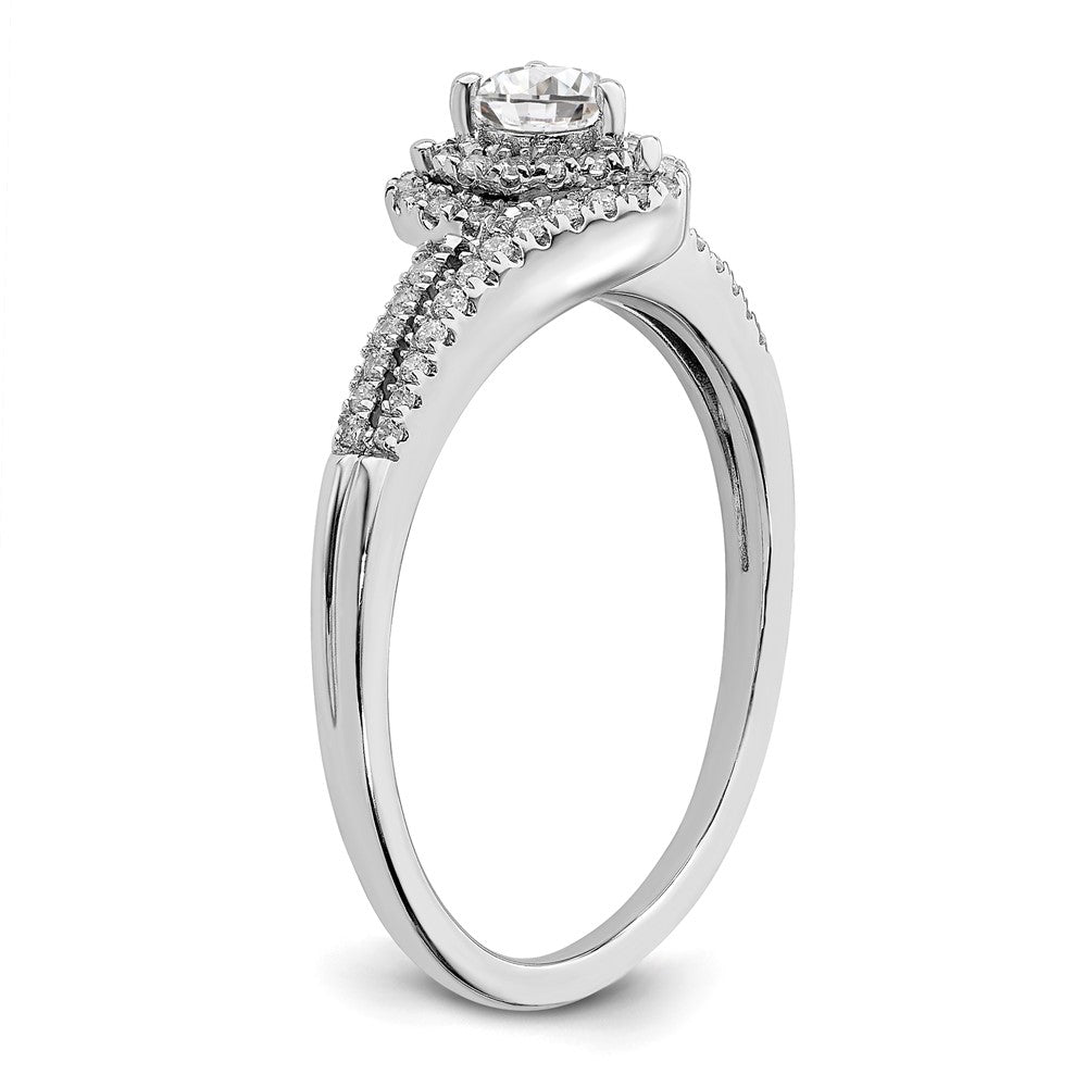 14K White Gold Real Diamond Engagement Ring