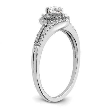 14K White Gold Real Diamond Engagement Ring