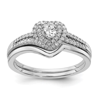 14K White Gold Real Diamond Engagement Ring