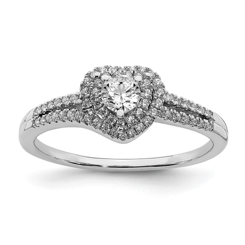 14K White Gold Real Diamond Engagement Ring