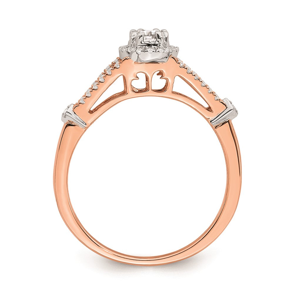 14K Rose Gold Real Diamond Engagement Ring