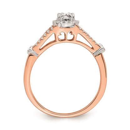 14K Rose Gold Real Diamond Engagement Ring