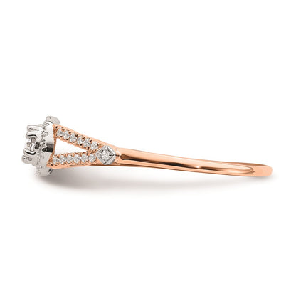 14K Rose Gold Real Diamond Engagement Ring