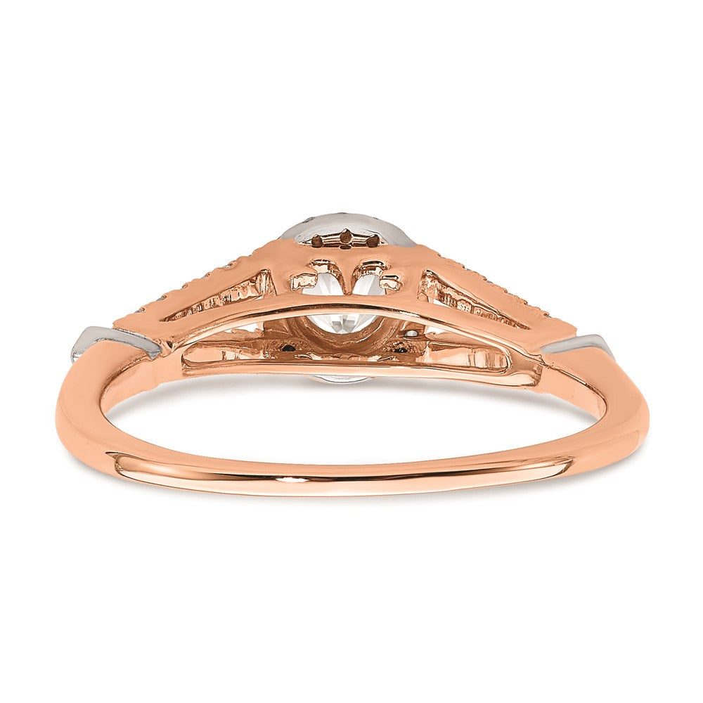 14K Rose Gold Real Diamond Engagement Ring
