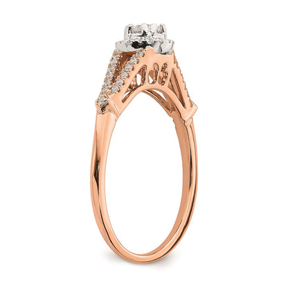 14K Rose Gold Real Diamond Engagement Ring