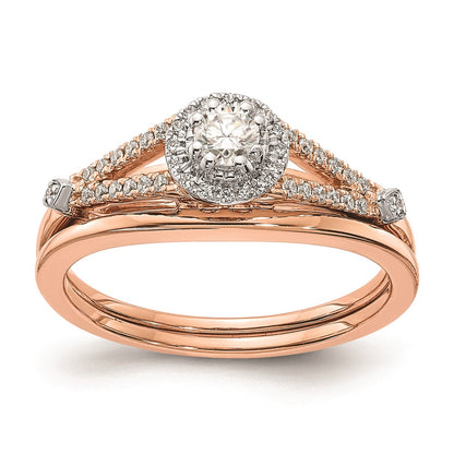 14K Rose Gold Real Diamond Engagement Ring