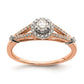 14K Rose Gold Real Diamond Engagement Ring