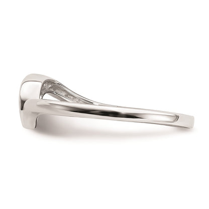 14K White Gold Contoured Real Diamond Band