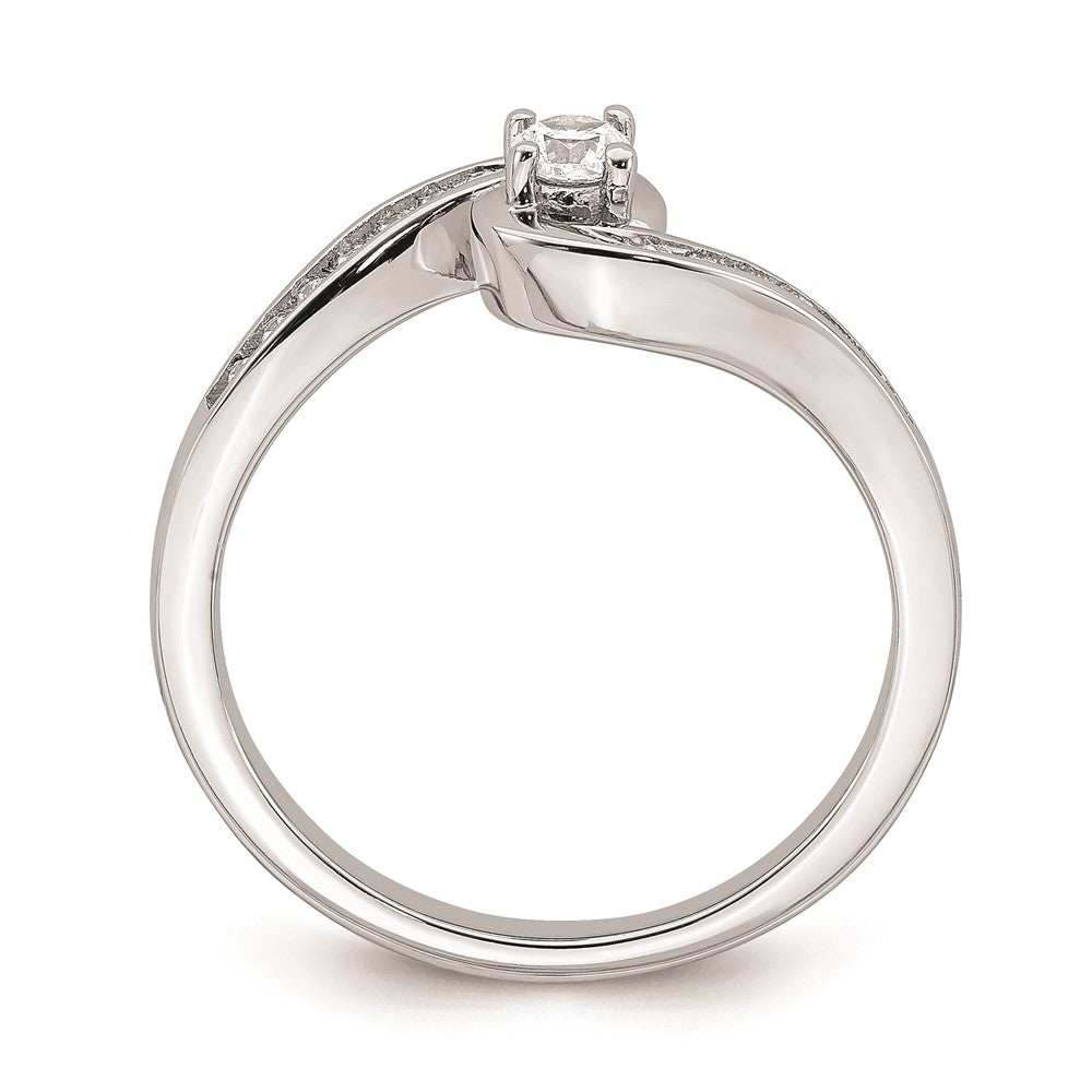 14K White Gold Real Diamond Engagement Ring