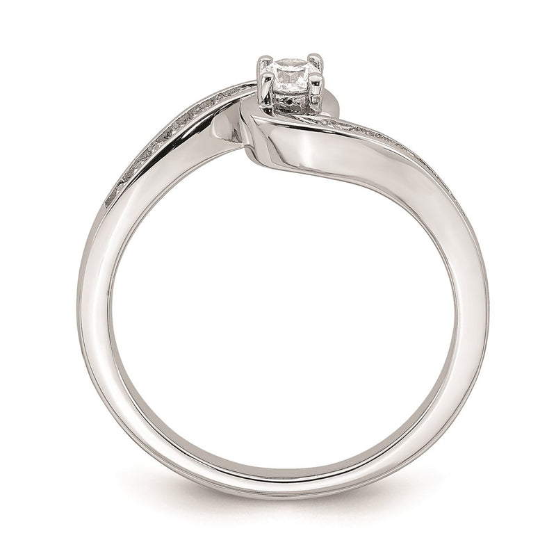 14K White Gold Real Diamond Engagement Ring