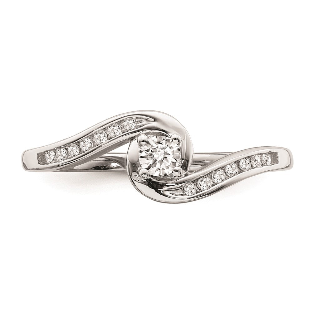 14K White Gold Real Diamond Engagement Ring