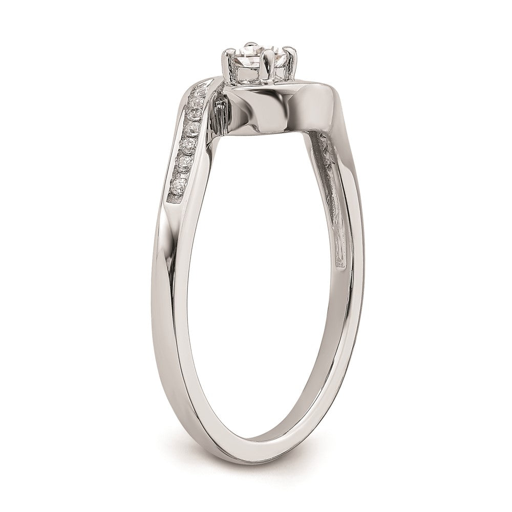 14K White Gold Real Diamond Engagement Ring