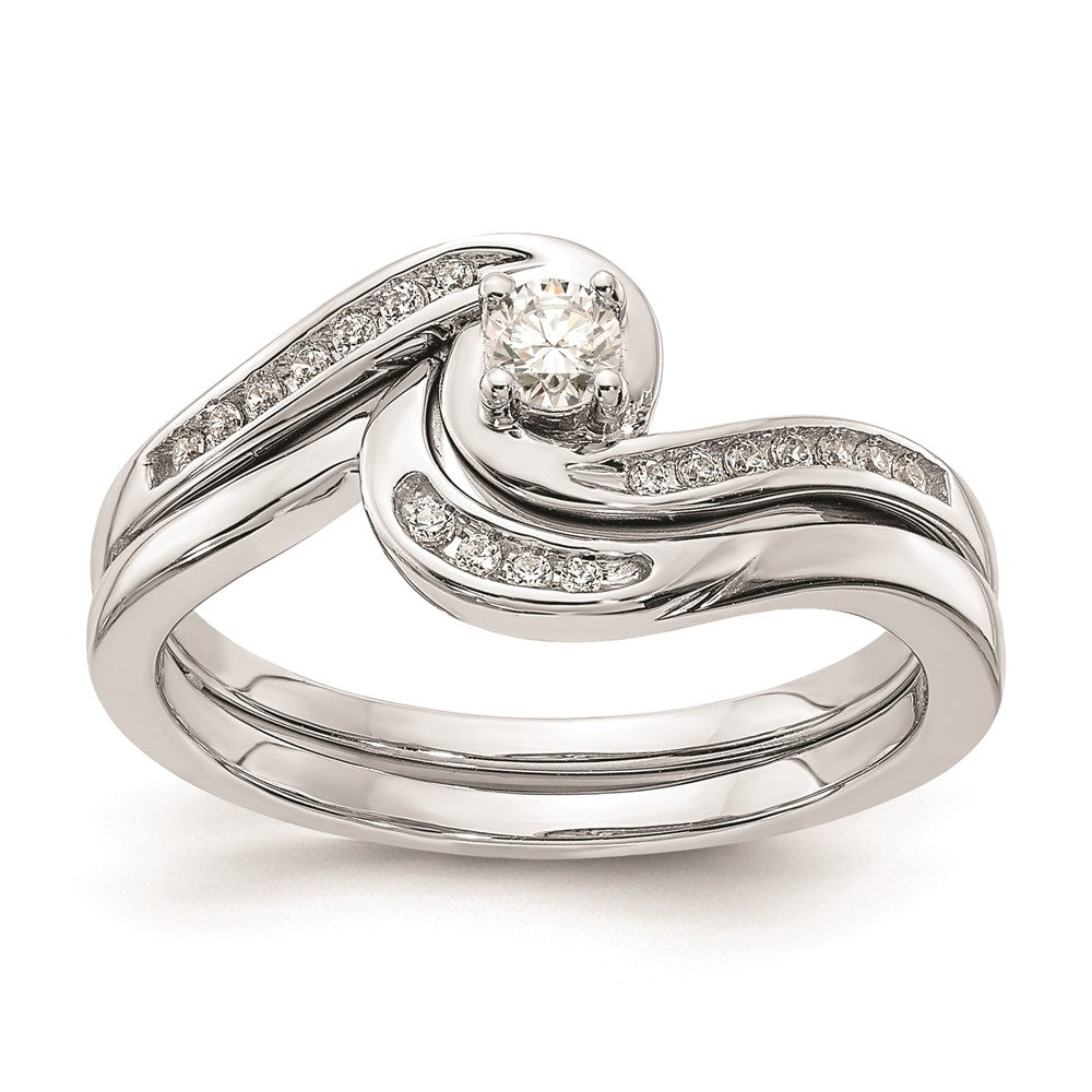 14K White Gold Real Diamond Engagement Ring