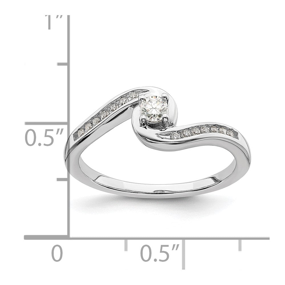 14K White Gold Real Diamond Engagement Ring
