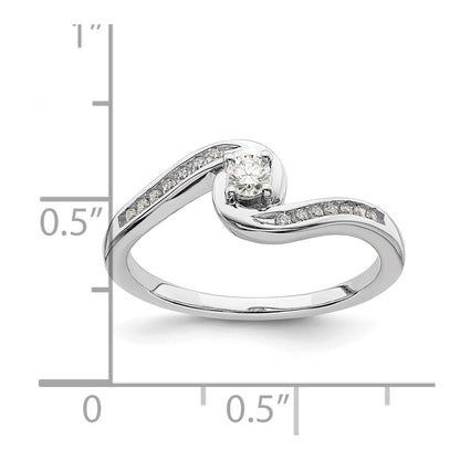 14K White Gold Real Diamond Engagement Ring