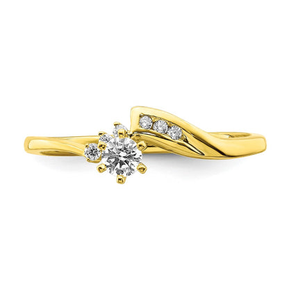 10k Yellow Gold Real Diamond Engagement Ring