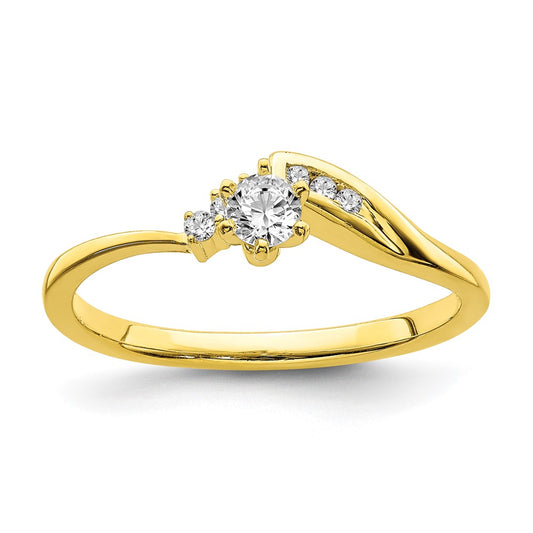 10k Yellow Gold Real Diamond Engagement Ring
