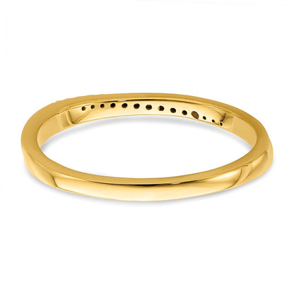 10k Yellow Gold Contoured Real Diamond Band