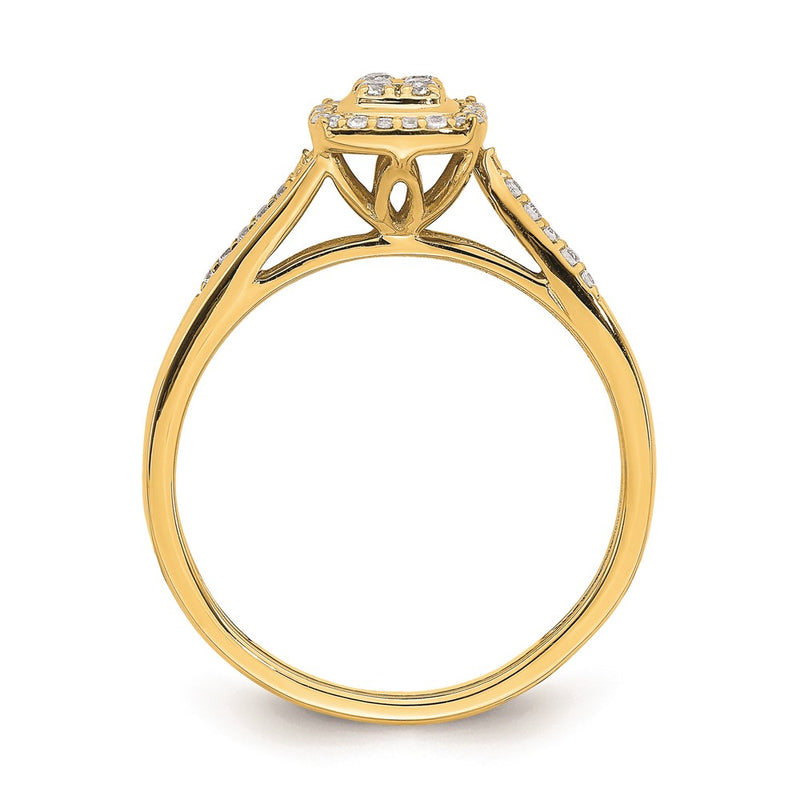 10k Yellow Gold Real Diamond Engagement Ring