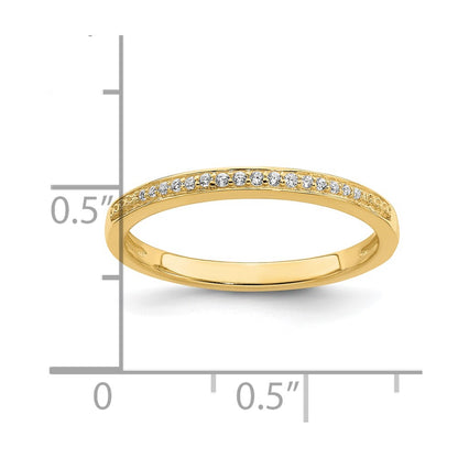 10k Yellow Gold Contoured Real Diamond Band