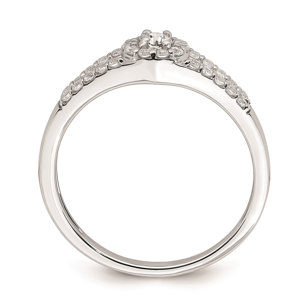 14K White Gold Real Diamond Engagement Ring