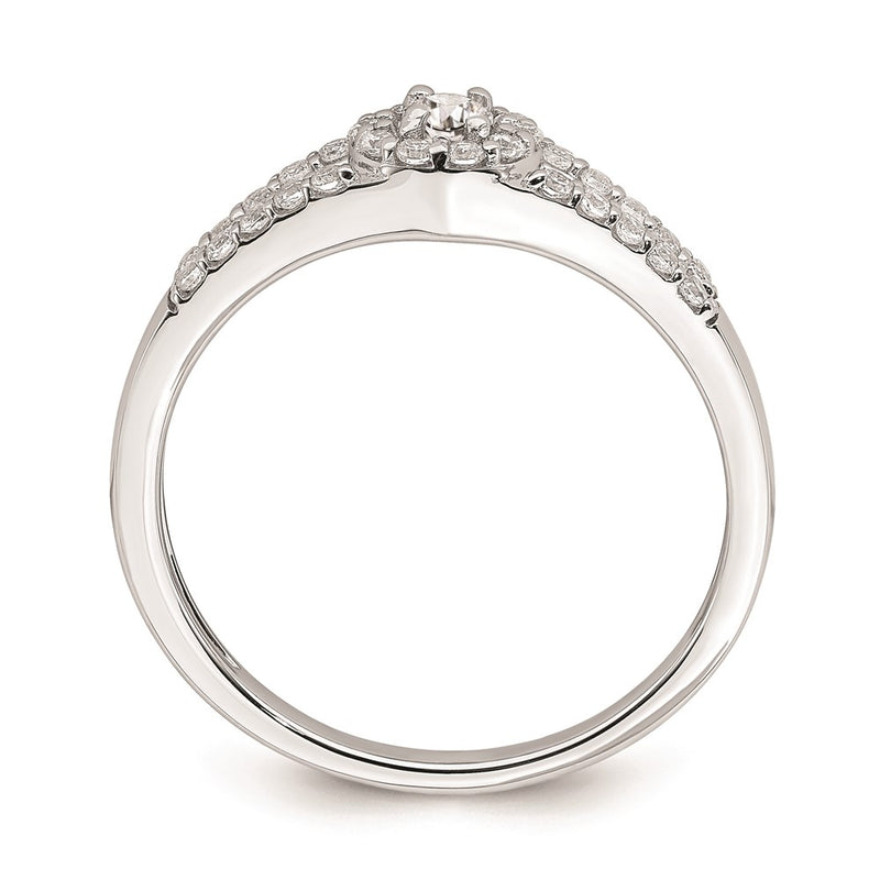 14K White Gold Real Diamond Engagement Ring