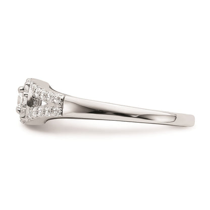 14K White Gold Real Diamond Engagement Ring