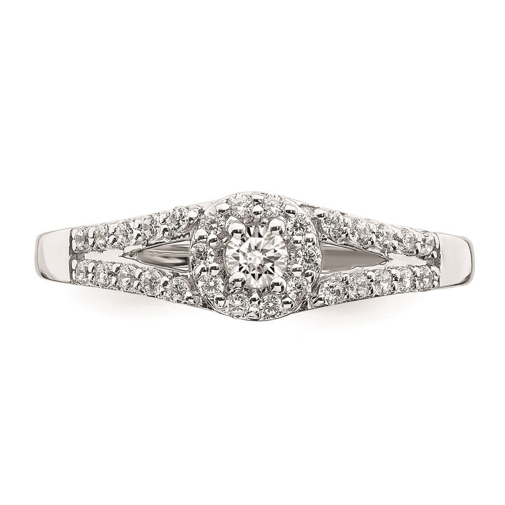 14K White Gold Real Diamond Engagement Ring