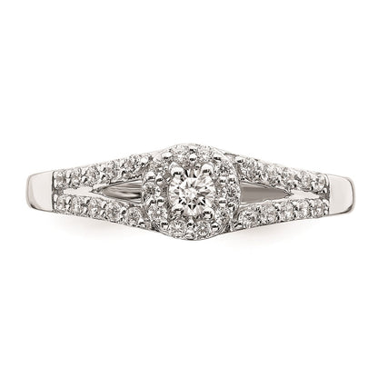 14K White Gold Real Diamond Engagement Ring