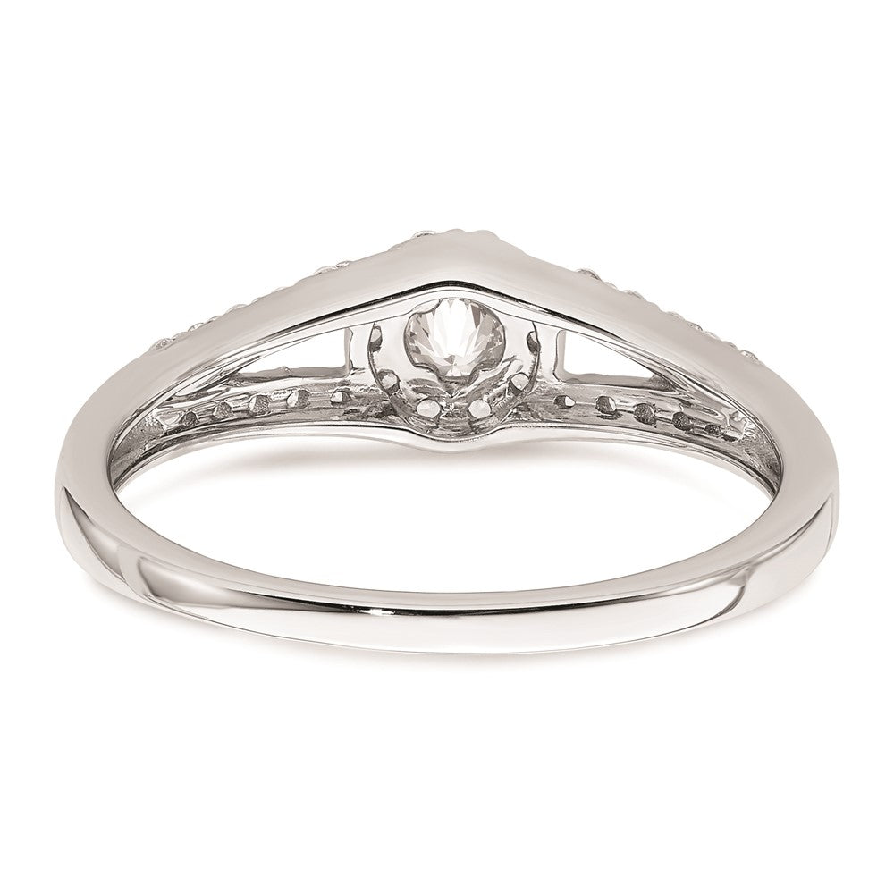 14K White Gold Real Diamond Engagement Ring