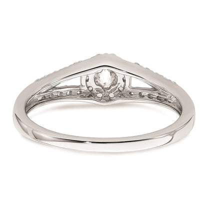 14K White Gold Real Diamond Engagement Ring