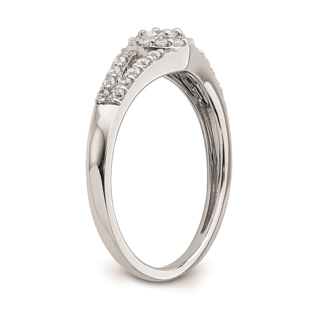 14K White Gold Real Diamond Engagement Ring