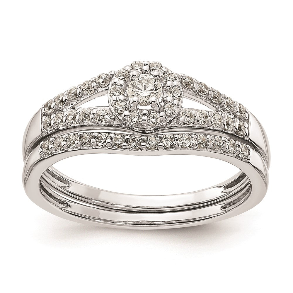 14K White Gold Real Diamond Engagement Ring