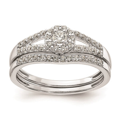 14K White Gold Real Diamond Engagement Ring
