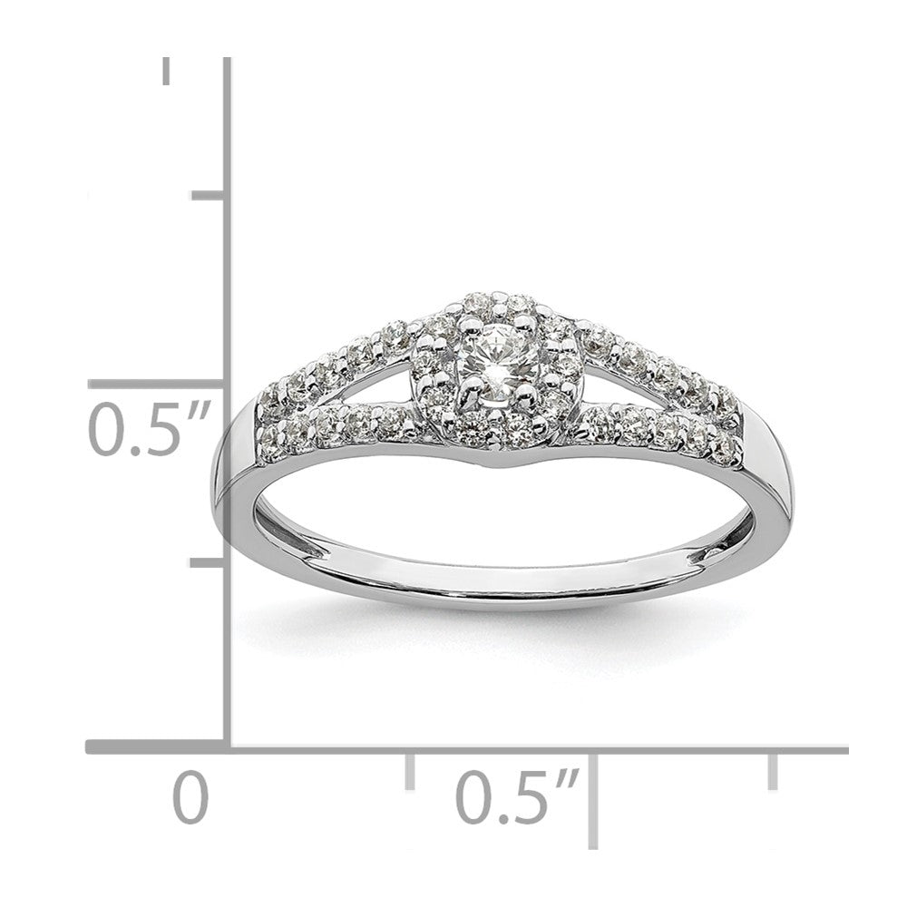 14K White Gold Real Diamond Engagement Ring