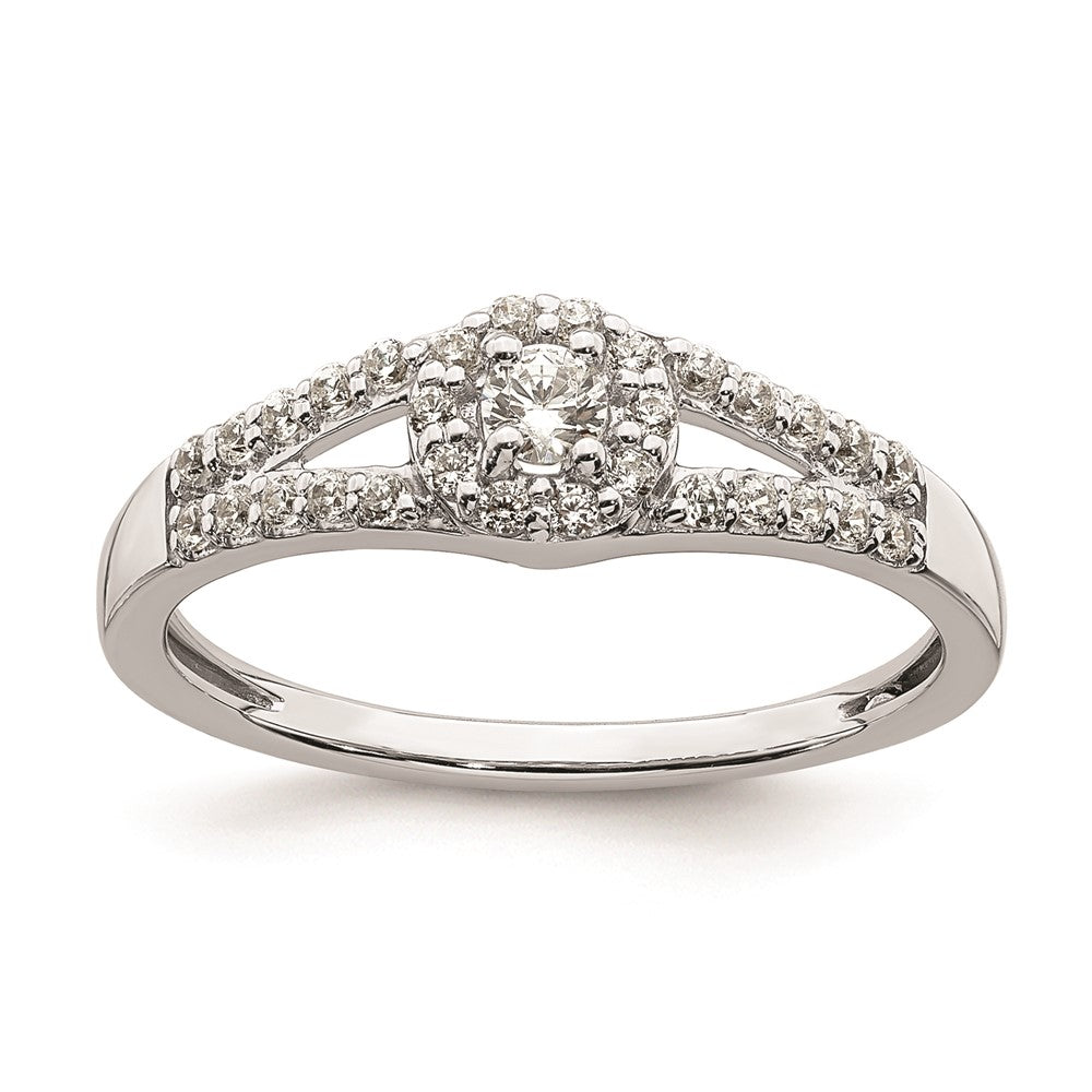 14K White Gold Real Diamond Engagement Ring