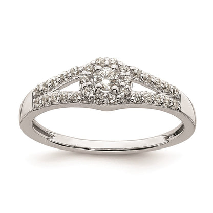 14K White Gold Real Diamond Engagement Ring
