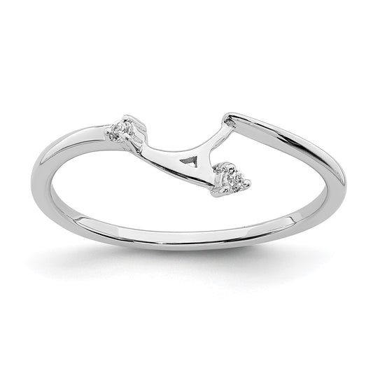 14K White Gold Fitted Real Diamond Band
