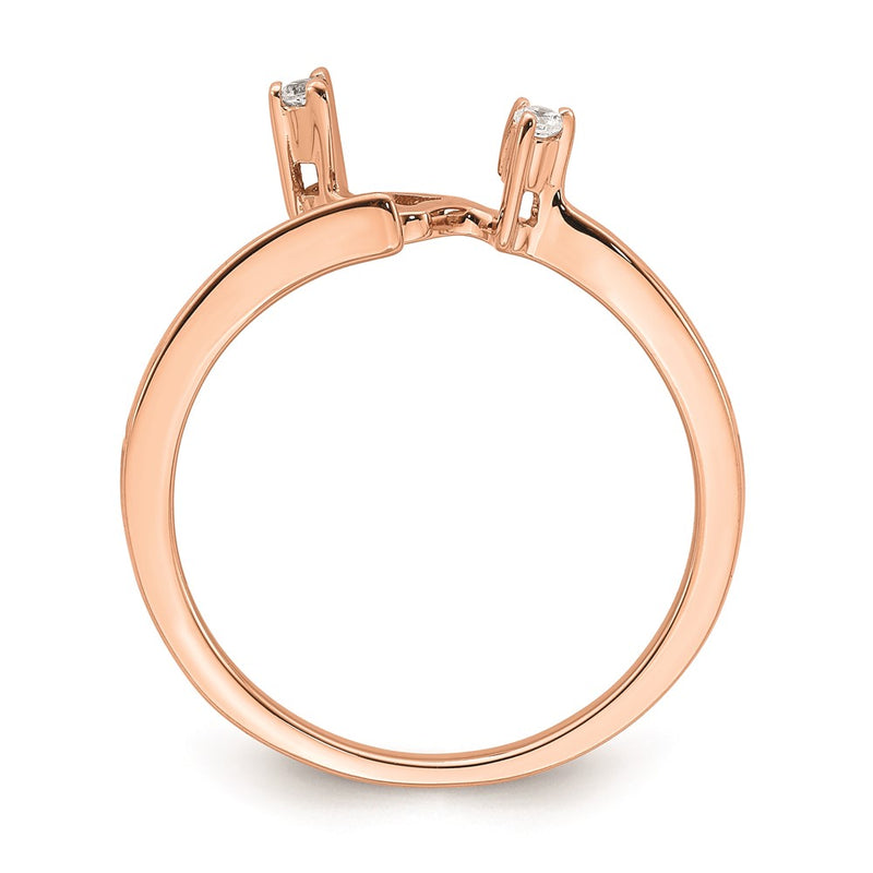 14K Rose Gold Fitted Real Diamond Band