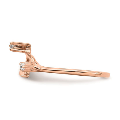 14K Rose Gold Fitted Real Diamond Band