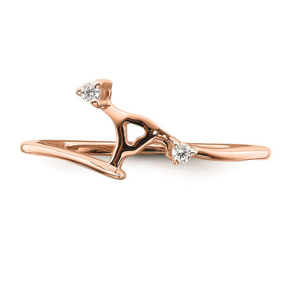 14K Rose Gold Fitted Real Diamond Band