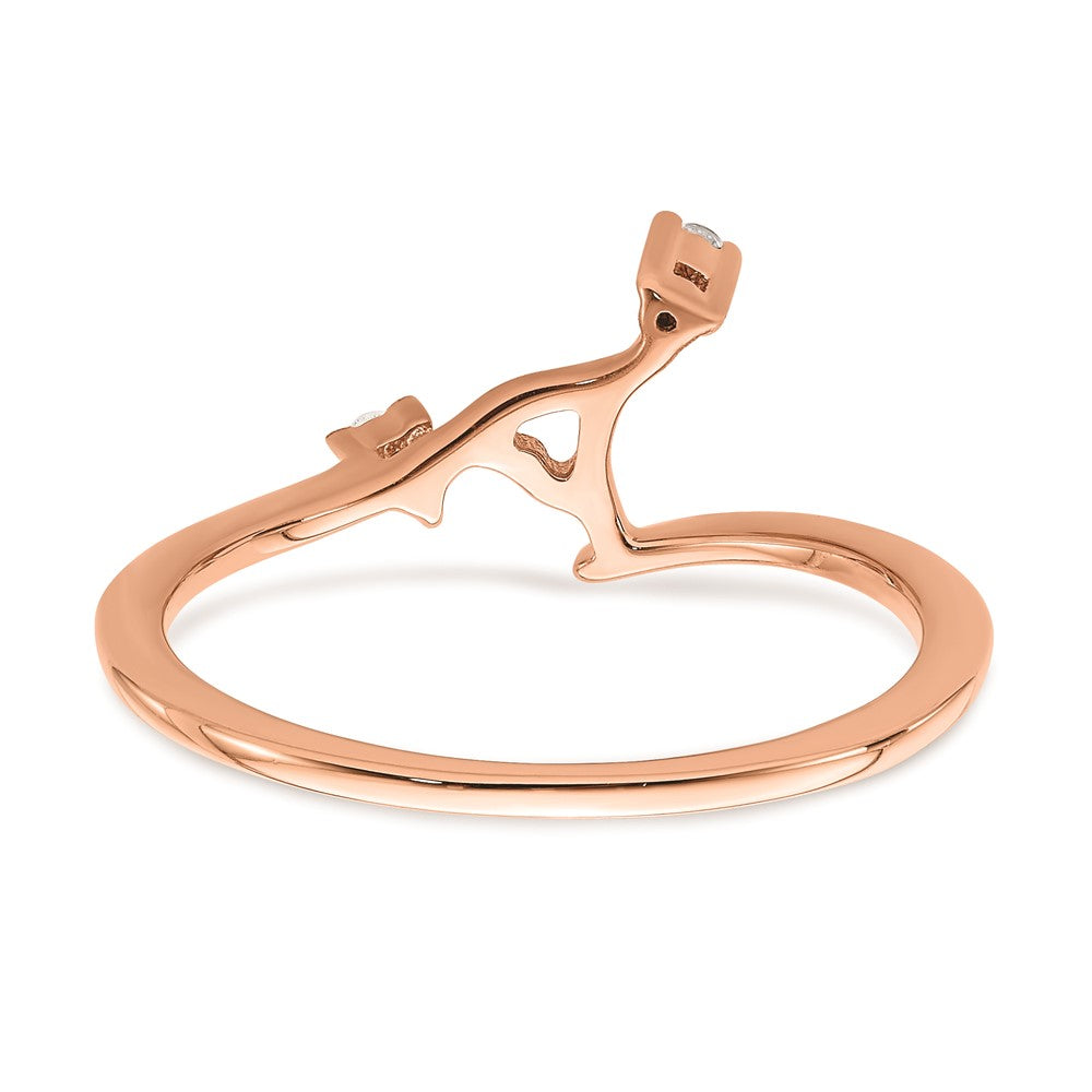 14K Rose Gold Fitted Real Diamond Band