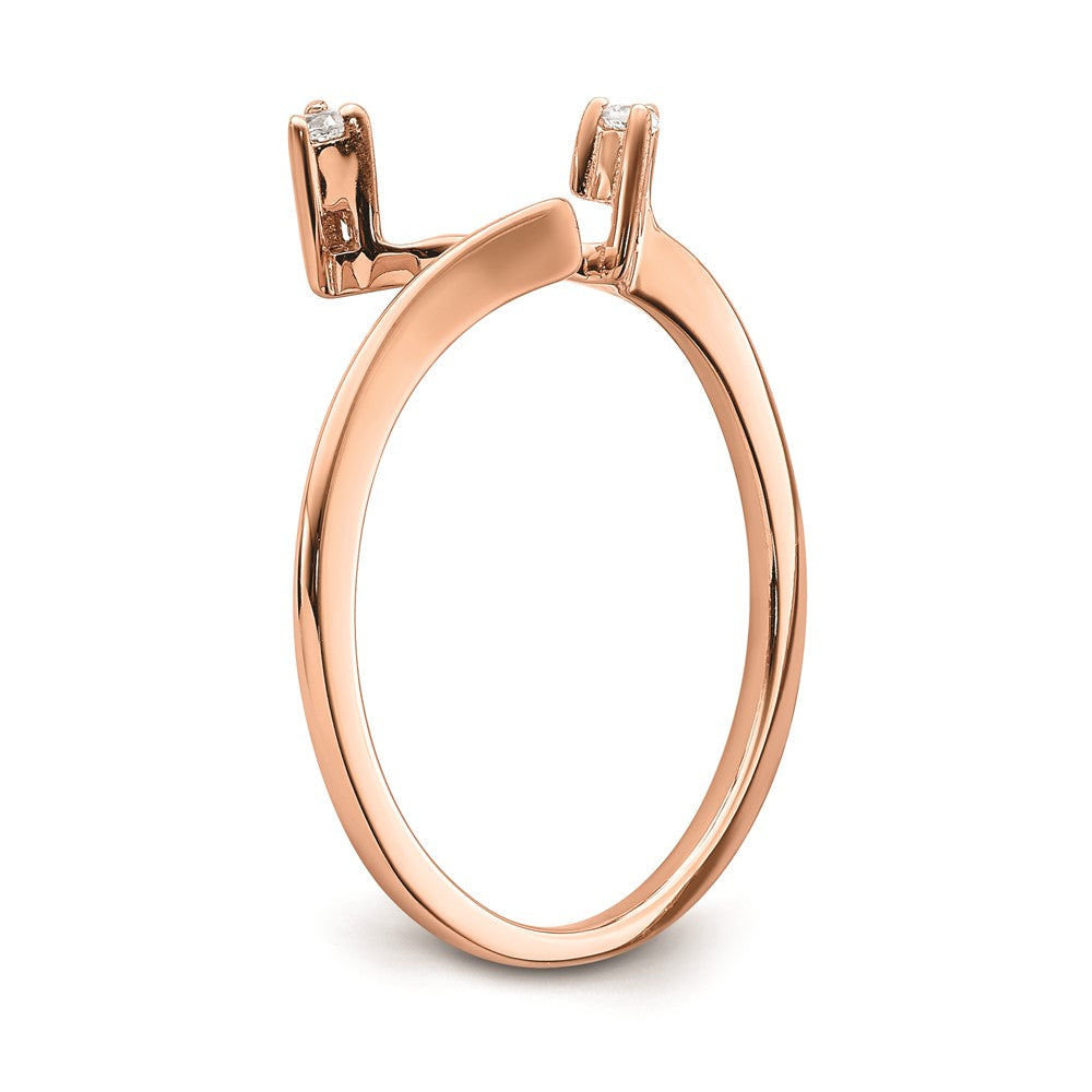 14K Rose Gold Fitted Real Diamond Band