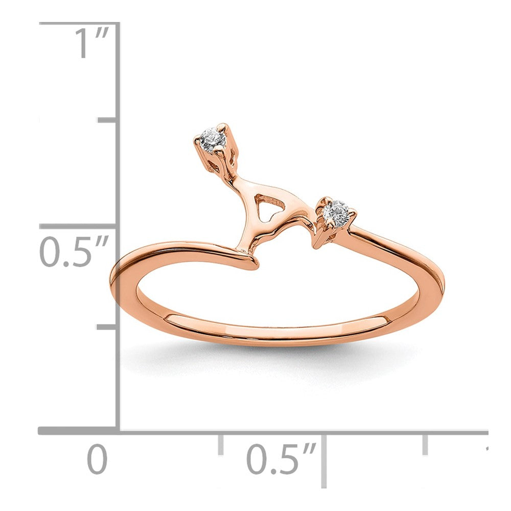 14K Rose Gold Fitted Real Diamond Band