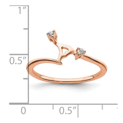 14K Rose Gold Fitted Real Diamond Band