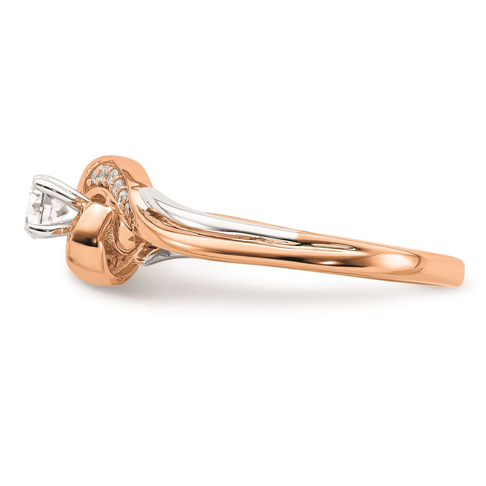 14K White & Rose Gold Real Diamond Complete Engagement Ring