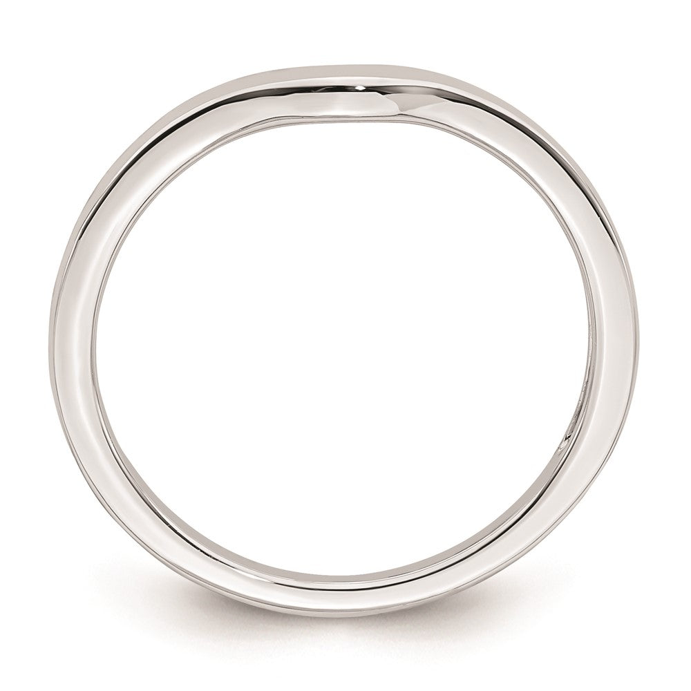 14K White Gold Contoured Band