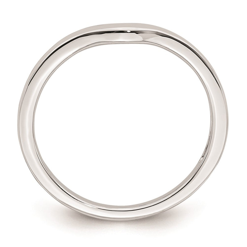 14K White Gold Contoured Band